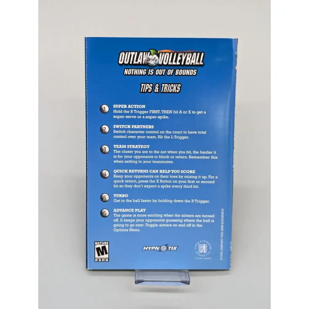 Outlaw Volleyball Original Xbox Replacement Case & Manual Only No game
